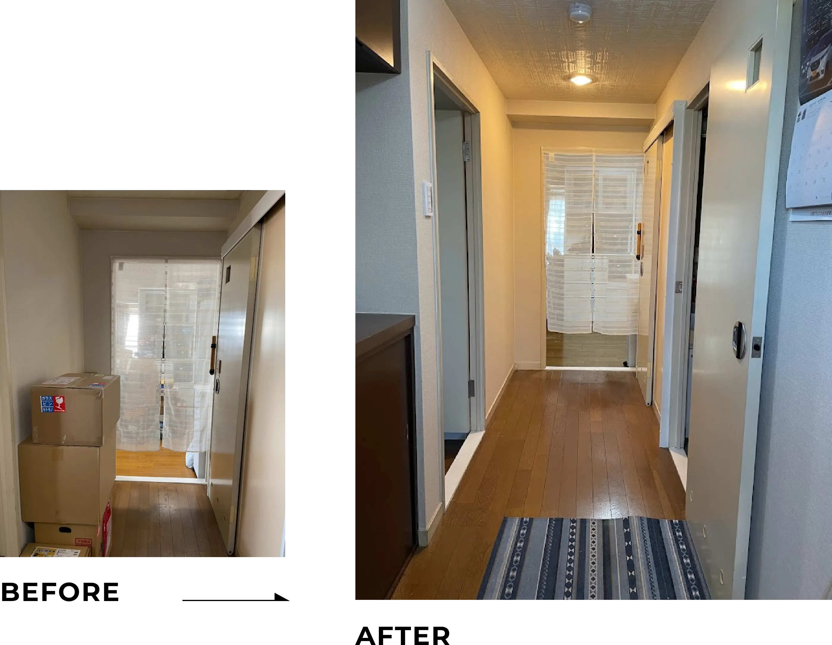 廊下のビフォーアフター